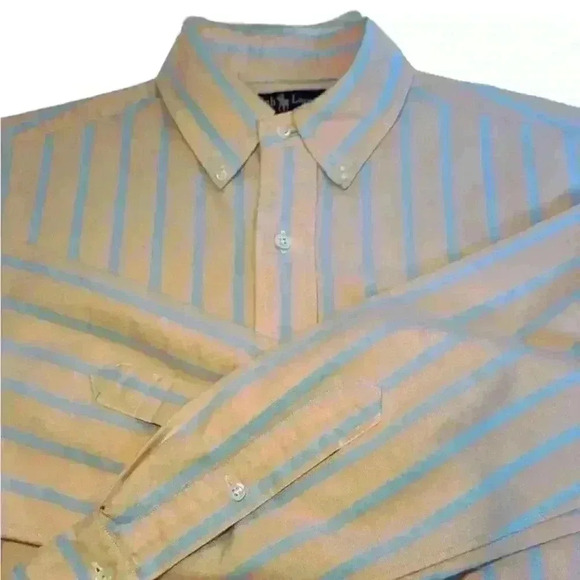 Men’s Ralph Lauren 100% Cotton Striped Long Sleeved Button Down- Size 33, 15 1/2 - Picture 7 of 12